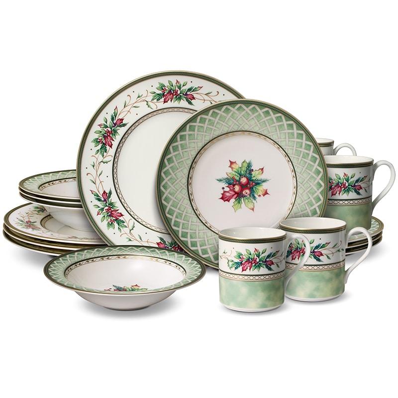 winter holiday 16 piece dinnerware set, service for 4 winter holiday 16 piece dinnerware set, service for 4