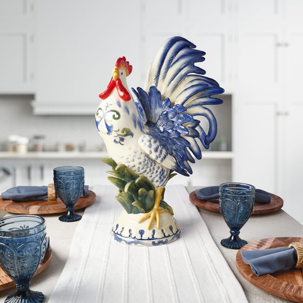 sicily blue rooster figurine, 20.5 in sicily blue rooster figurine, 20.5 in