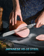 12" Brisket Slicing Knife VG10 with Silver-ion Coating | Gin Series - Image 8
