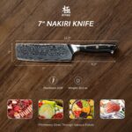 7" Nakiri Knife VG-10 Damascus Steel | Shogun Series - Image 2