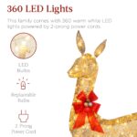 3-Piece Lighted Christmas Deer Set Outdoor Decor with LED Lights - Image 5