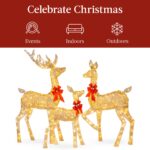 3-Piece Lighted Christmas Deer Set Outdoor Decor with LED Lights - Image 4
